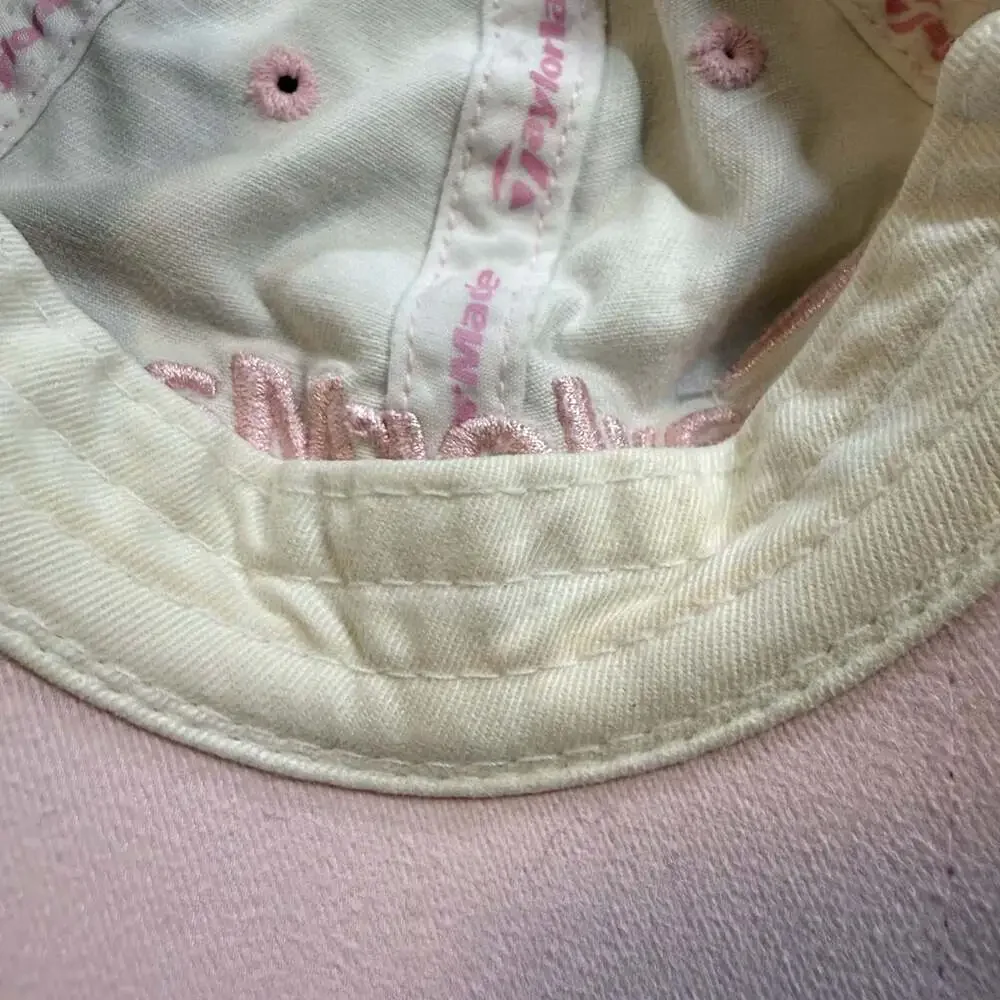 TaylorMade TMAX Gear Women’s Golf Hat Cream Pink Logo Adjustable Cap